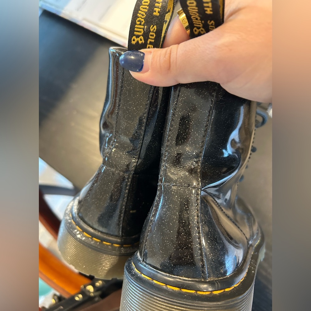 Dr. Martens Black Glitter Boots - Picture 2 of 7